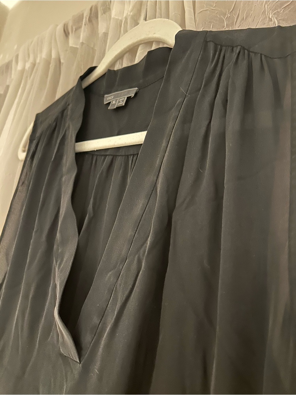 Vince Silk Maxi Dress Drawstring Waist XL - Picture 4 of 5